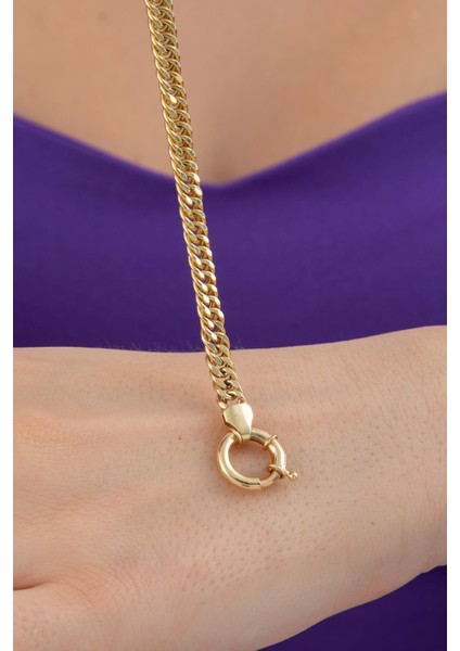 14 Ayar Altın Sık Gurmet Zincir Bileklik 4.90 mm fırsatları