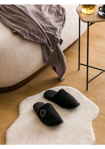 Lcw Steps Siyah Baskılı Erkek Ev Terliği