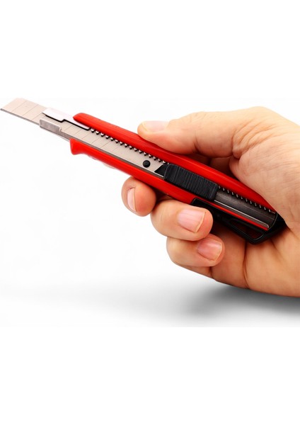 13.5 cm 9 mm Dar Maket Bıçağı Plastik Gövdeli Dayanıklı Çok Amaçlı Ofis Paket Açma Bıçak Kesici Alet fırsatları