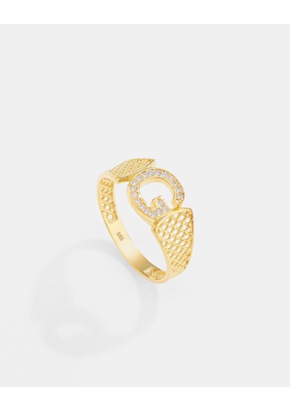 14 Ayar Altın Harfli Tasarım Yüzük