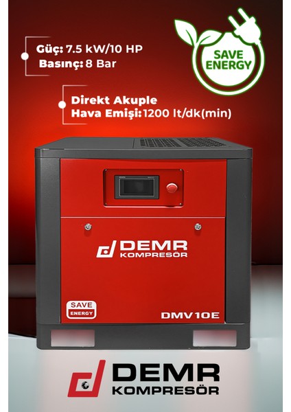 Invertörlü Vidalı Hava Kompresörü 10HP DMV10E