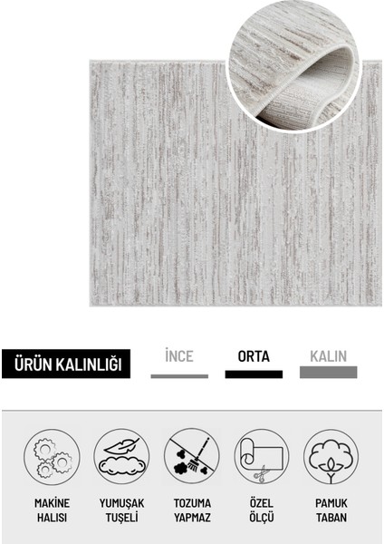 Modern Tasarımlar Polyester Iplik Antialerjik Tozumaz Dokuma Pamuk Taban Makine Halısı Cizgili Bej