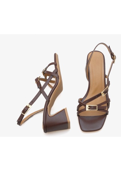 Kadın Tokalı Bantlı Topuklu Sandalet Novley fiyatları