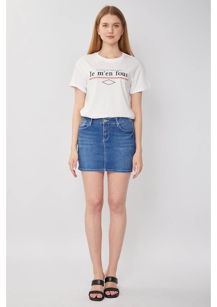 Kadın Jean Kısa Etek Açık Mavi fiyatları