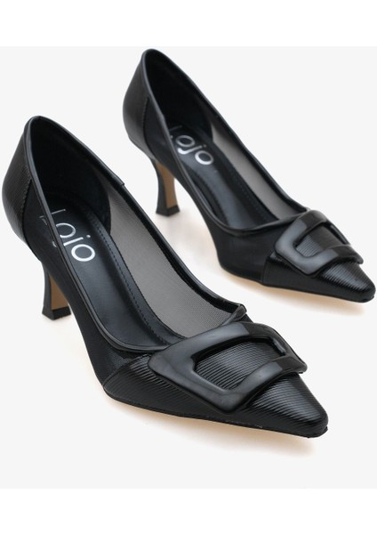 Kadın Tül Detaylı Tokalı Sivri Burun Günlük Stiletto Ninka