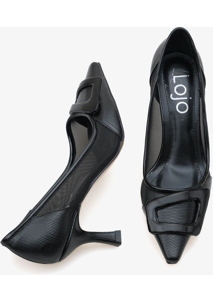 Kadın Tül Detaylı Tokalı Sivri Burun Günlük Stiletto Ninka modelleri