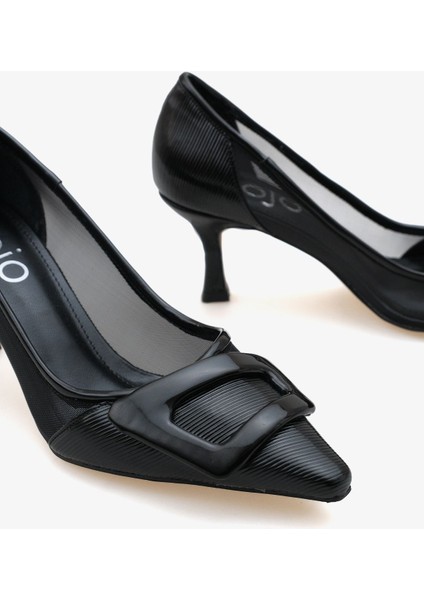 Kadın Tül Detaylı Tokalı Sivri Burun Günlük Stiletto Ninka fırsatları