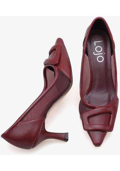 Kadın Tül Detaylı Tokalı Sivri Burun Günlük Stiletto Ninka modelleri