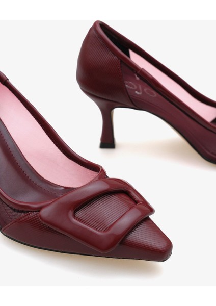 Kadın Tül Detaylı Tokalı Sivri Burun Günlük Stiletto Ninka fırsatları