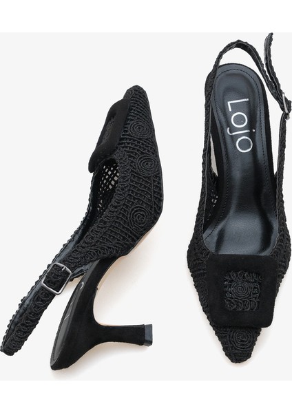 Kadın Topuklu Tokalı Arkası Açık Sivri Burun Topuklu Günlük Ayakkabı Lessi fiyatları