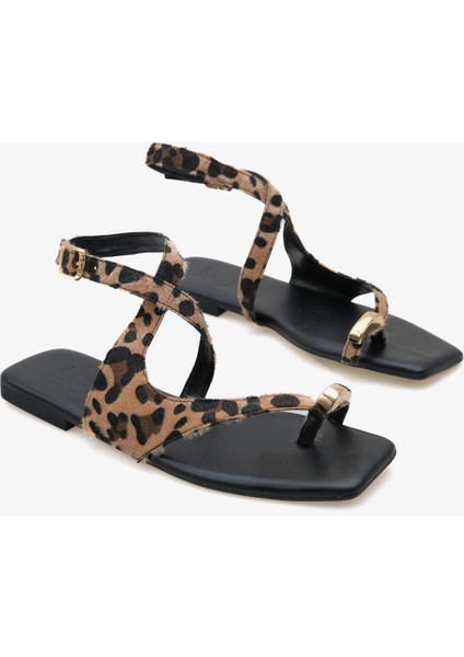 Kadın Parmak Arası Gold Tokalı Günlük Sandalet Blowy