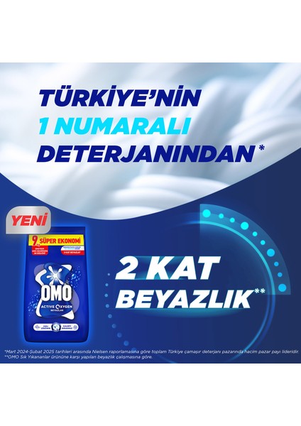 Active Oxygen Beyaz Çamaşırlar İçin Toz Deterjanı 9 KG indirimleri