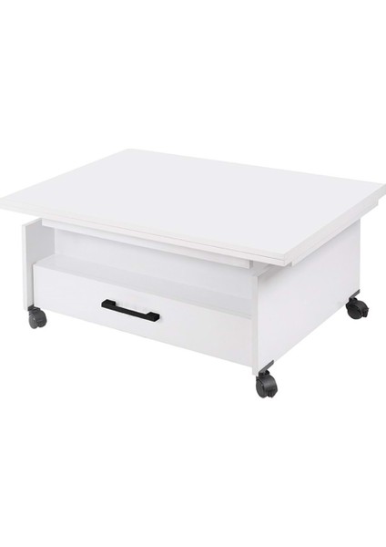 Mobilgen Beyaz Kademeli Fonksiyonlu Sehpa