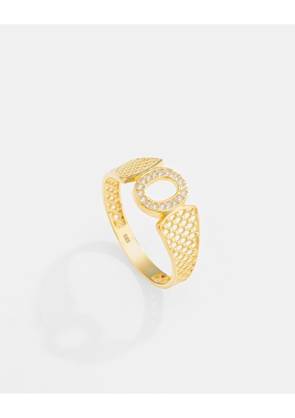 14 Ayar Altın Harfli Tasarım Yüzük