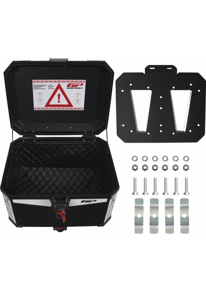 Universal 57 Lt Alüminyum Motosiklet Çantası Siyah