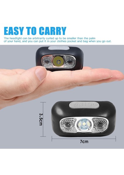 Baretta BRT61 Xpe Pearls LED Hareket Sensörlü Mini USB Şarjlı Kafa Feneri - Lisinya modelleri