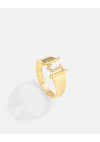 14 Ayar Altın Kişiye Özel Harf Yüzük