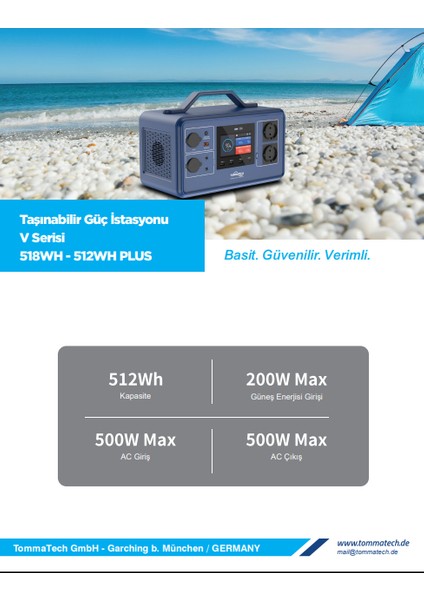 Taşınabilir Güç Istasyonu V Serisi 518WH - 512WH Plus fiyatları