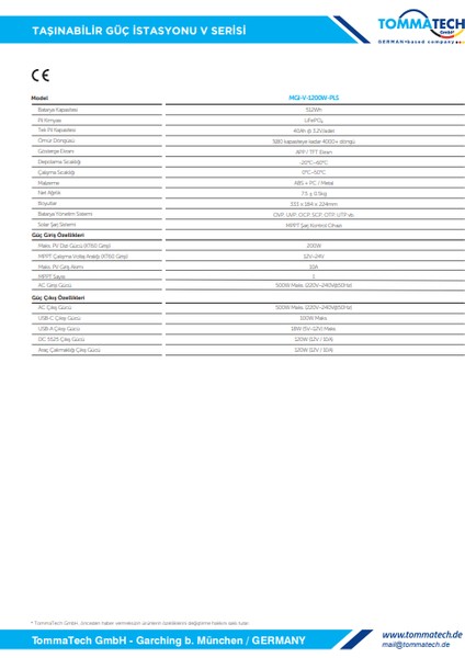 Taşınabilir Güç Istasyonu V Serisi 518WH - 512WH Plus modelleri