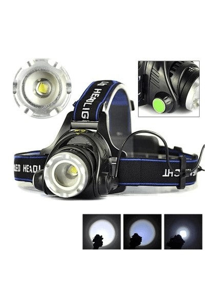 LED Kafa Feneri 2000LM Xm-L T6 2000 Lumens 3 Modlu - Lisinya