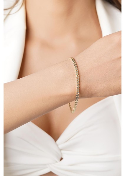 14 Ayar Altın Gurmet Zincir Bileklik 3.15 mm