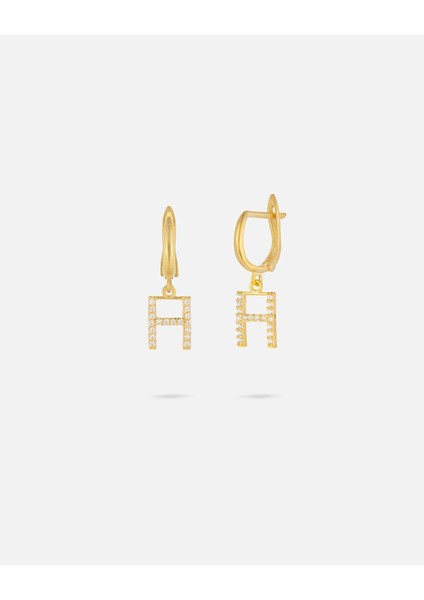 14 Ayar Altın Harfli Küpe