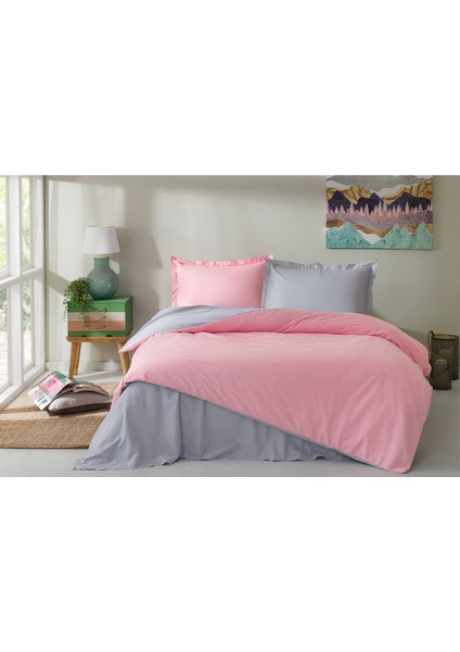 Colormix Pembe Çift Kişilik Ranforce Nevresim Takımı modelleri