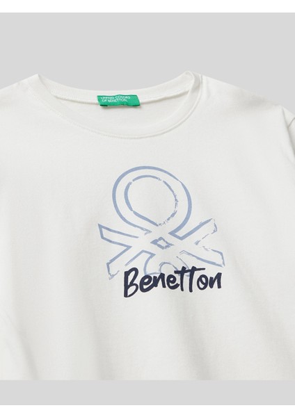 Erkek Çocuk Baskılı Sweatshirt 1-6 Yaş Ekru