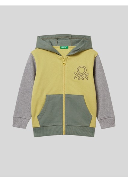 Erkek Çocuk Kapüşonlu Sweatshirt 1-6 Yaş Sarı