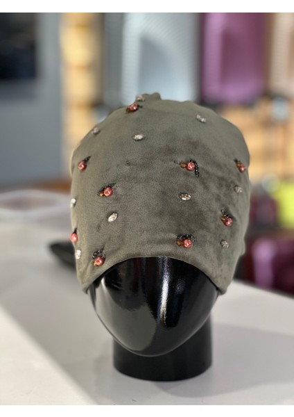Kadın Tasarım Taş Detaylı Şapka
