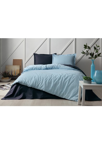 Nevresim Takımı Ranforce Çift Kişilik Mint Indigo Colormix Düz fırsatları