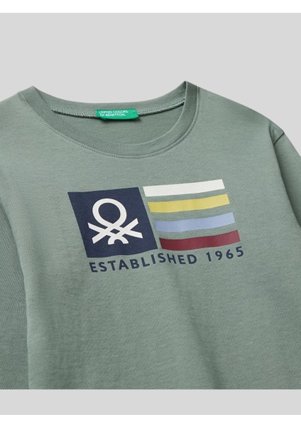 Erkek Çocuk Baskılı Sweatshirt 1-6 Yaş Haki modelleri