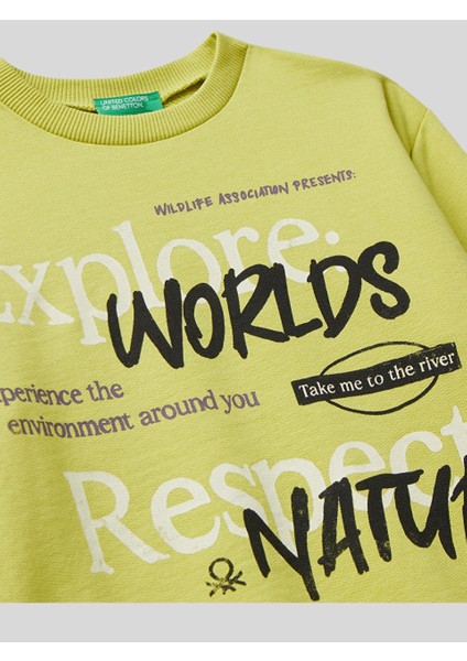 Erkek Çocuk Baskılı Sweatshirt 6-14 Yaş Hardal modelleri