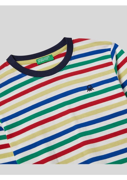 Erkek Çocuk Cizgili Sweatshirt 1-6 Yaş Beyaz modelleri