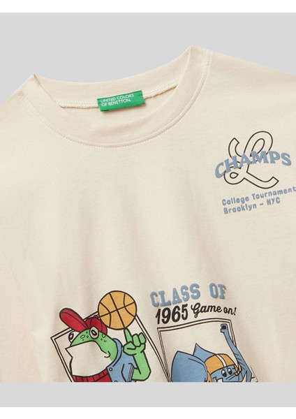 Erkek Çocuk Baskılı Sweatshirt 1-6 Yaş Ekru modelleri