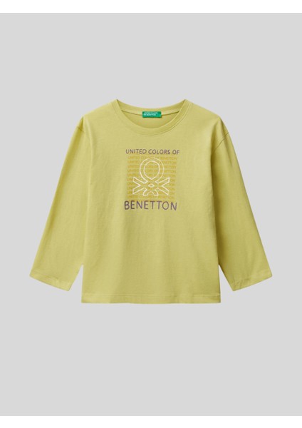 Erkek Çocuk Baskılı Sweatshirt 1-6 Yaş Hardal