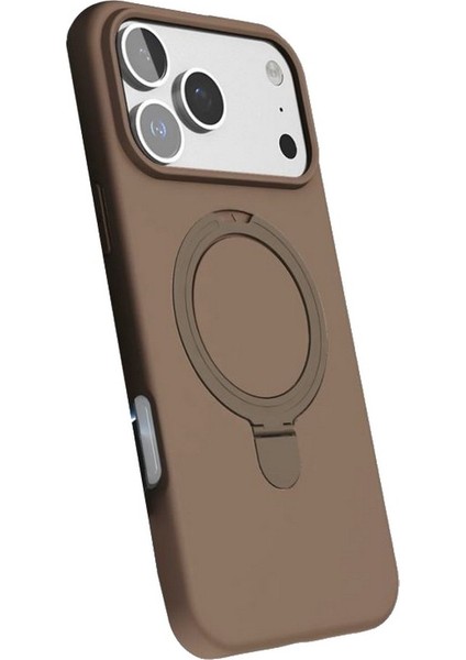 iPhone 17 Pro Uyumlu Kılıf Rgl Mpl M-Safe Şarj Özellikli Standlı Çöl Titanyum