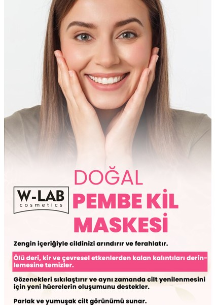 Pembe Kil Yüz Maskesi 250 ml – Arındırıcı ve Antioksidan Etkiyle Cildi Temizler ve Canlandırır