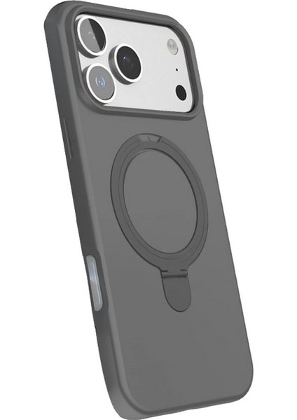 iPhone 17 Pro Max Uyumlu Kılıf Rgl Mpl M-Safe Şarj Özellikli Standlı Gri
