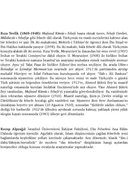 Felsefe Dili Olarak Türkçenin Ilk Sözlüğü Mufassal Kâmûs-I Felsefe - Rıza Tevfik - Ötüken Neşriyat fırsatları
