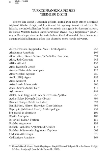 Felsefe Dili Olarak Türkçenin Ilk Sözlüğü Mufassal Kâmûs-I Felsefe - Rıza Tevfik - Ötüken Neşriyat