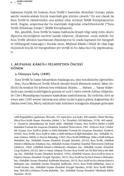 Felsefe Dili Olarak Türkçenin Ilk Sözlüğü Mufassal Kâmûs-I Felsefe - Rıza Tevfik - Ötüken Neşriyat
