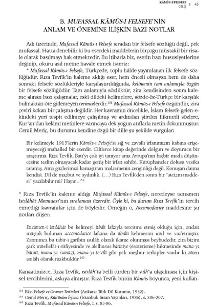 Felsefe Dili Olarak Türkçenin Ilk Sözlüğü Mufassal Kâmûs-I Felsefe - Rıza Tevfik - Ötüken Neşriyat