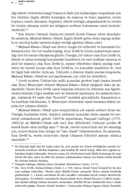 Felsefe Dili Olarak Türkçenin Ilk Sözlüğü Mufassal Kâmûs-I Felsefe - Rıza Tevfik - Ötüken Neşriyat