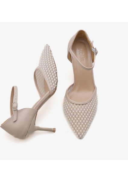 Kadın Sivri Burun File Taşlı Topuklu Günlük Stiletto Lagus fiyatları