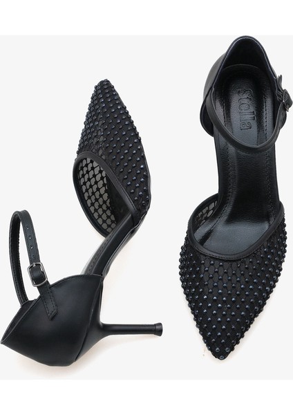 Kadın Sivri Burun File Taşlı Topuklu Günlük Stiletto Lagus fiyatları