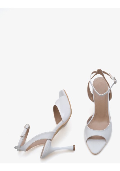 Kadın Sivri Burun Topuklu Ayakkabı Bilekten Bağlamalı Çok Renkli Tasarım 8 cm modelleri