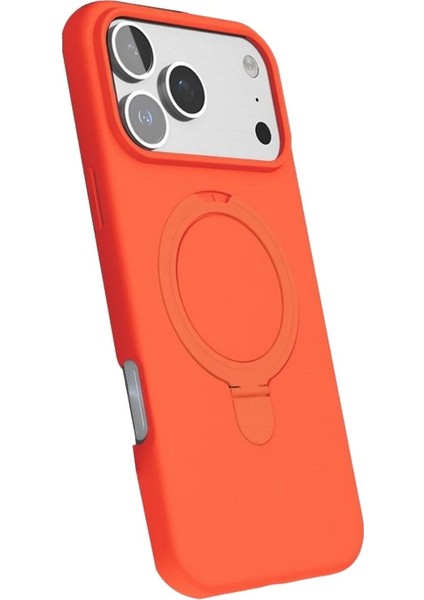 iPhone 17 Pro Uyumlu Kılıf Rgl Mpl M-Safe Şarj Özellikli Standlı Turuncu