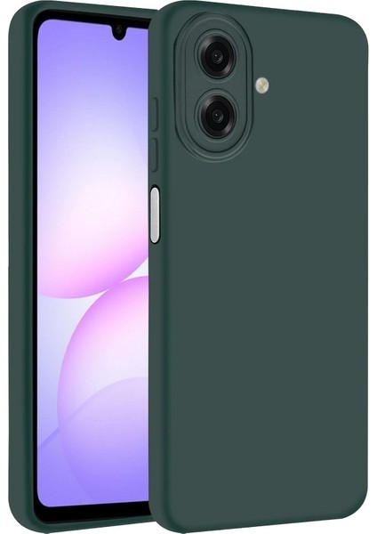 Samsung Galaxy A07 Uyumlu Kılıf First Mat Silikon Renkli Lüx Kamera Korumalı Koyu Yeşil