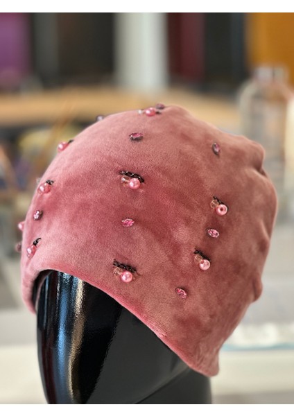 Kadın Tasarım Taş Detaylı Şapka